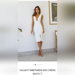 CAUGHT INBETWEEN MIDI DRESS WHITE HELLO MOLLY